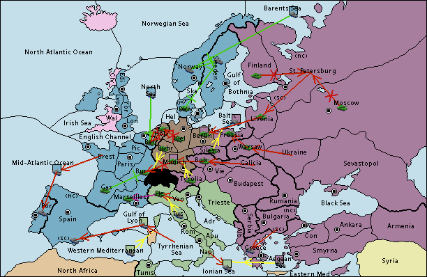 Spring 1916 - Screenshot of a relevant diplomacy game state