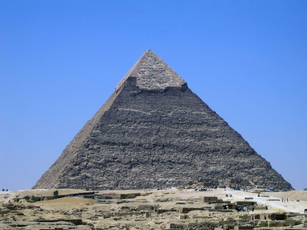 A stock photo of the big pyramid at Giza.