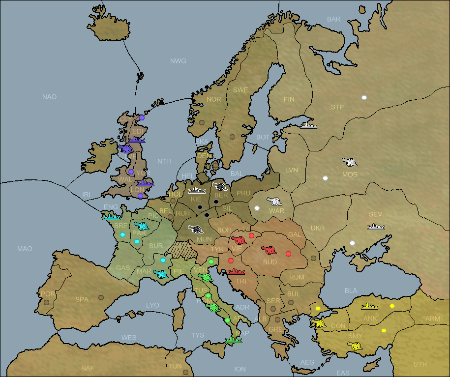 The BOUNCED Starting Diplomacy Map